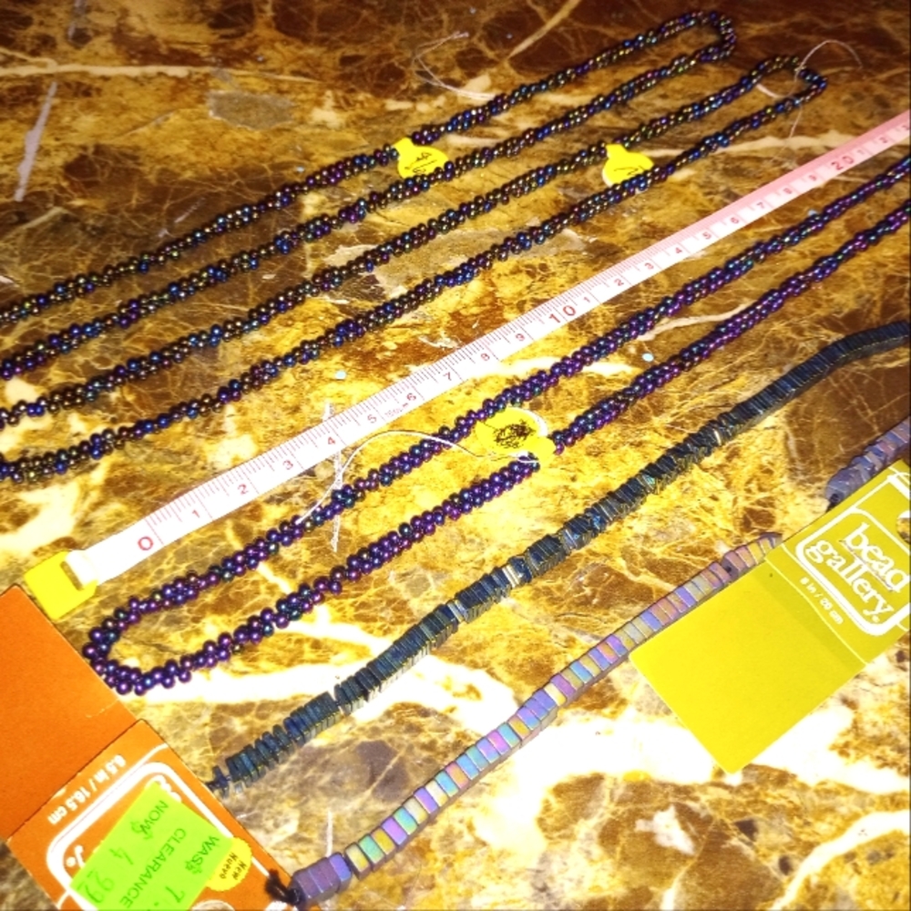 Bismuth/rainbow bead strands